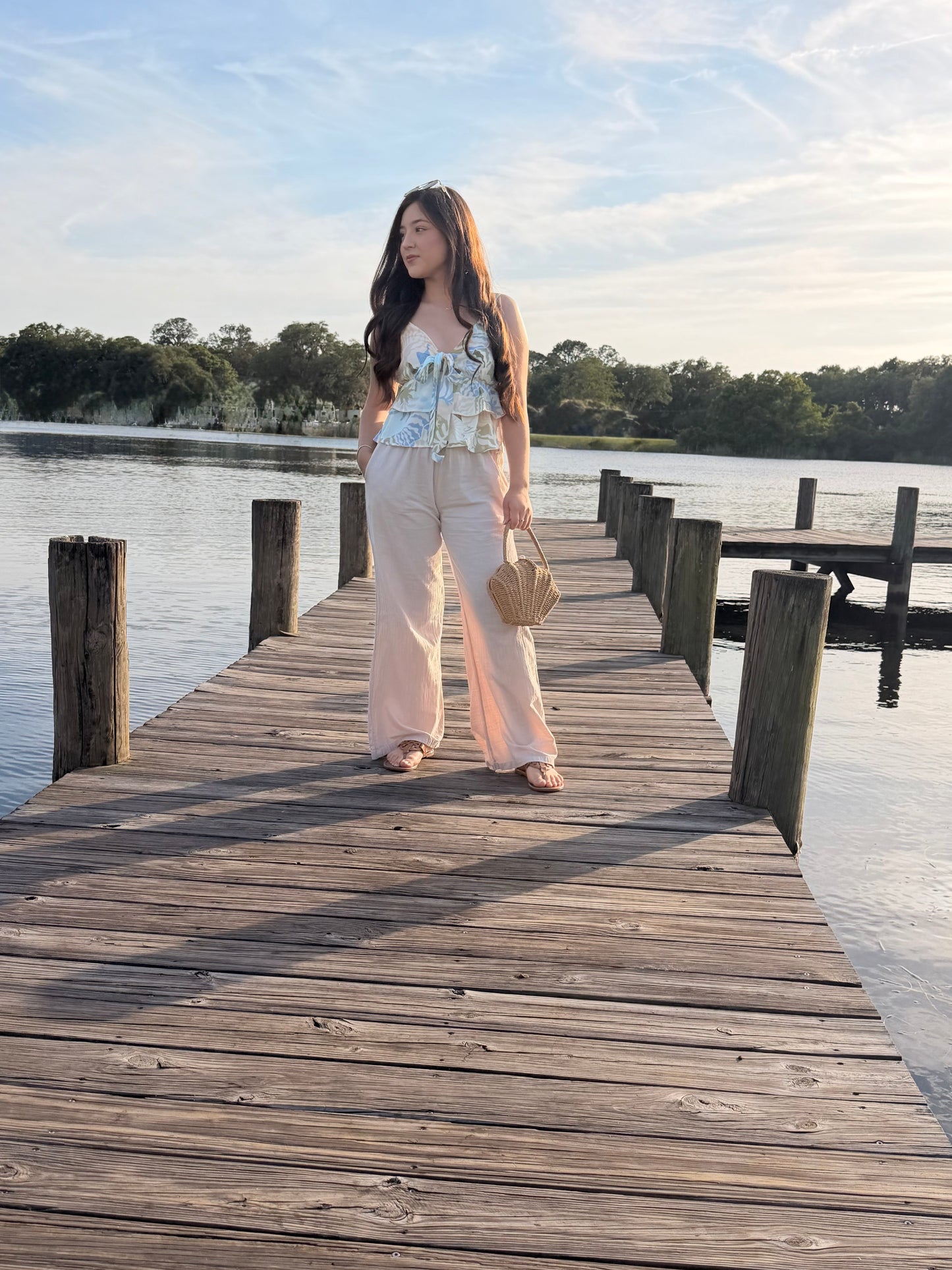 Seaside Petal Peplum Top