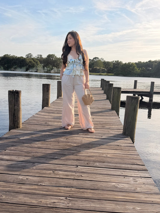 Seaside Petal Peplum Top