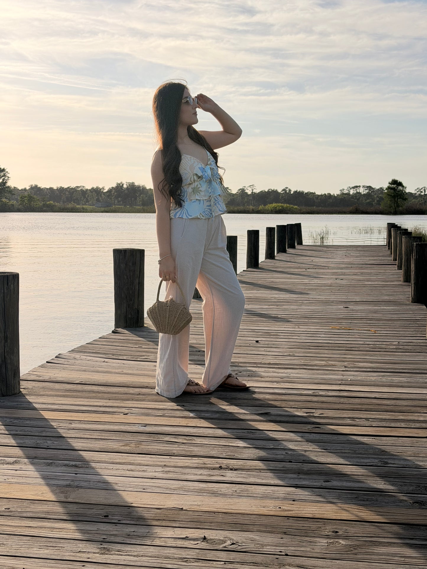 Seaside Petal Peplum Top