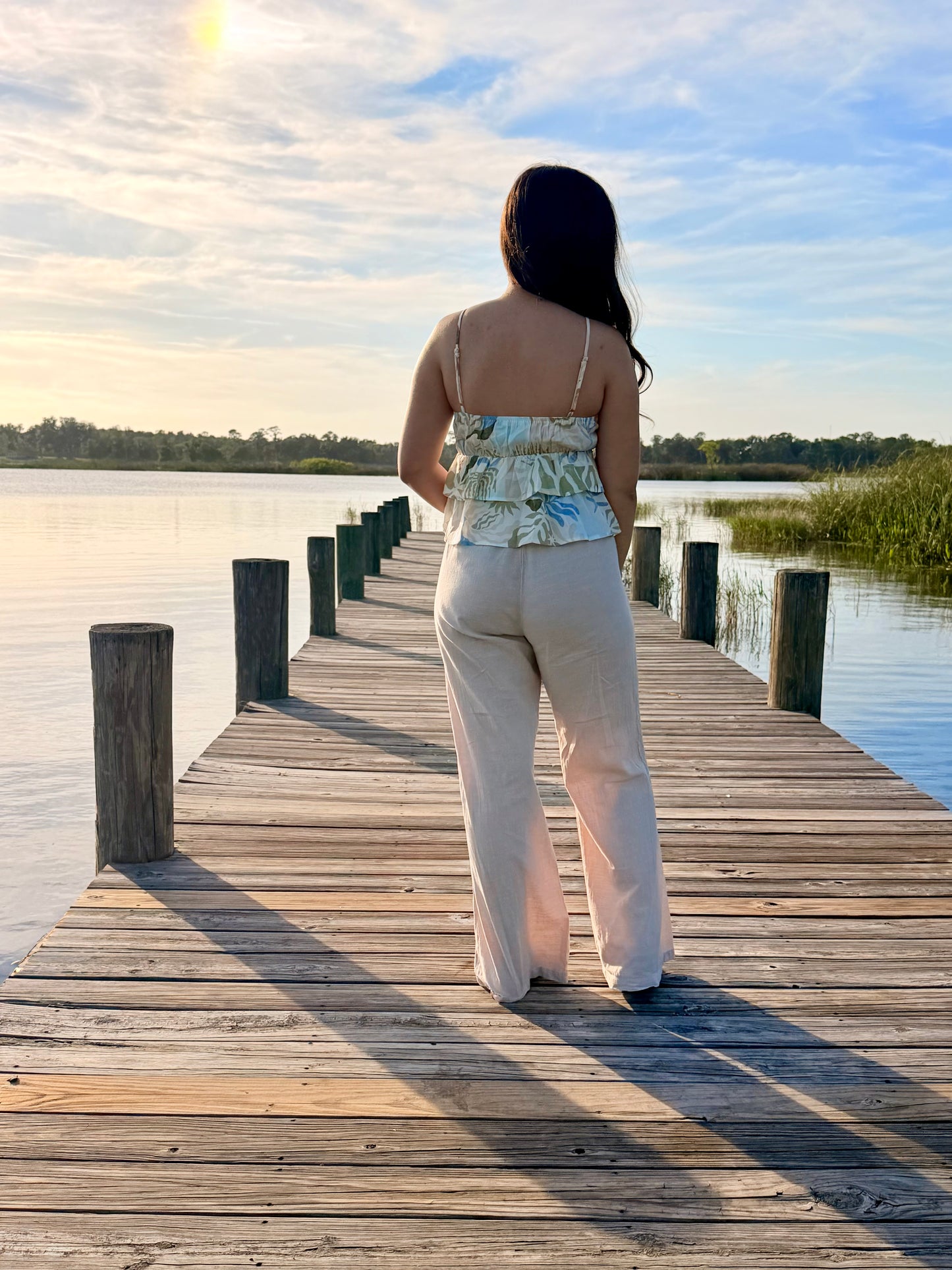 Seaside Petal Peplum Top