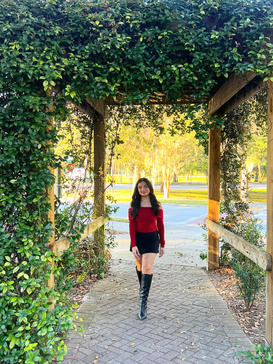 Red Velvet Off Shoulders