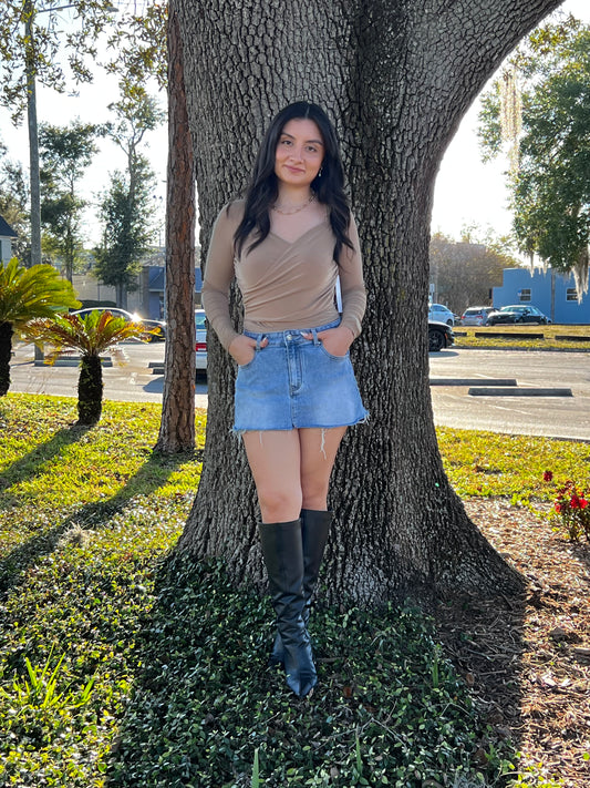 Mocha Midnight Wrap Top