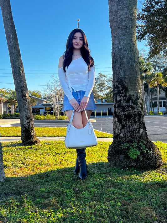 Winter White Glam Top